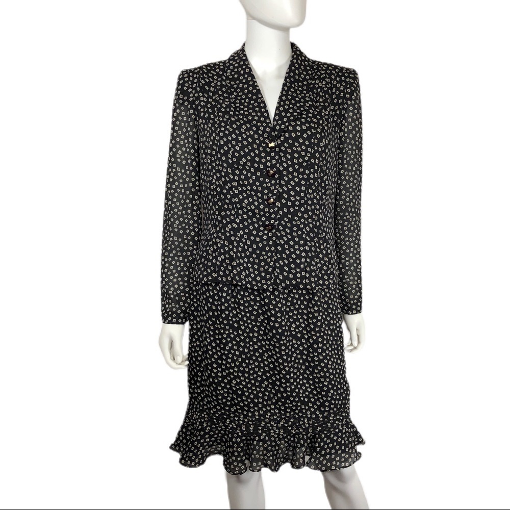 Danny & Nicole Retro 2pc. Flounce Flare Top & Skirt